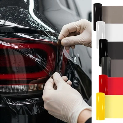 Scheinwerferfolie Selbstklebend Heckleuchten 8€m² Blinker Tönungs Folie Schwarz - Bild 1 von 2