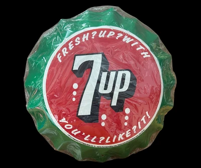 Vintage-Inspired 7UP Bottle Cap Metal Sign – 12" – Brand New in Wrap  - Image 1 of 2