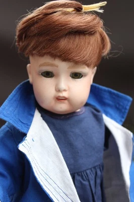 Petite perruque de poupée vrais cheveux 16-17 cm tour de tête Pour Bleuette - Photo 1/4