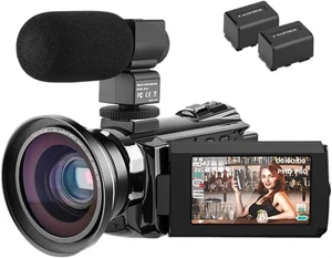 Camcorder 4K WiFi Video Camera 48MP 60FPS 16X Digital Zoom YouTube Vlogging Cam - Picture 1 of 7