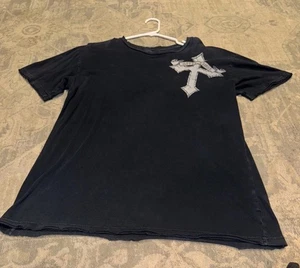 Affliction schwarz Live Fast Totenkopf Flügel Kreuz T-Shirt Herren XL X-Large - Bild 1 von 4