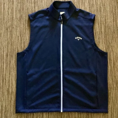 CALLAWAY Weather Series Full Zip Poly Spandex Golf Vest Peacoat Navy XXL - Image 1 of 4