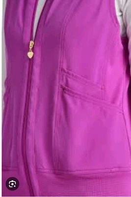 2 Heart & Soul Scrubs Zip Front Vests Pink And Navy Plus Sz 3x (q) - Image 1 of 4