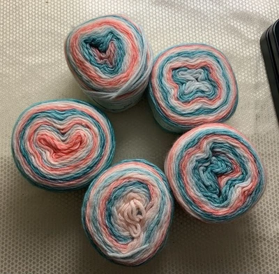 Silky Soft Gradient Ombre Cake Yarn Tropical  5x 100g 280m Cotton Acrylic Wool - Image 1 of 4