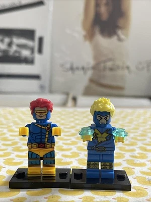 CYCLOPS + HAVOK LEGO MINIFIG LOT scott alex summers x-men x-factor marvel - Image 1 of 4