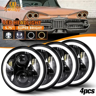 4PCS 5-3/4 5.75" LED Headlights Hi/Low Beam DRL For 1959 1960-1974 Dodge Coronet Foto 1 de 4