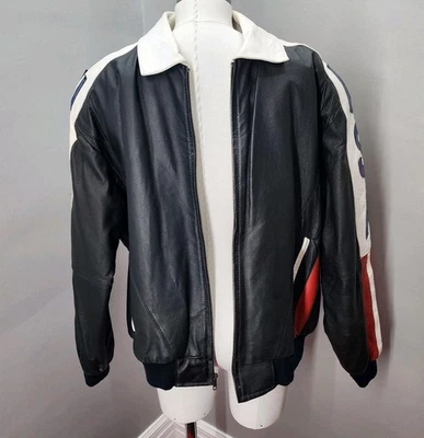 Chaqueta Bomber Michael Hoban Cuero WhereMi Bandera EE. UU. Para Hombre XL Foto 1 de 4