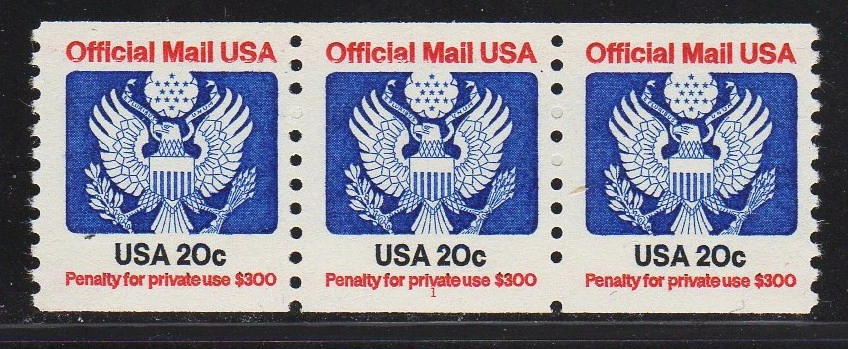 #O135 20c Official     PNC3  Pl #1 - MNH - Image 1 of 1