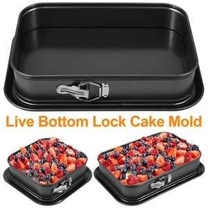 Springform Pan Non-Stick Cheesecake Baking Pan Square/Rectangle Cake Lock Blsok - Picture 1 of 18