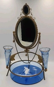 French PALAIS Mary Gregory Vanity Dresser Trinket Jewelry Epergne Ormolu Stand - Picture 1 of 15