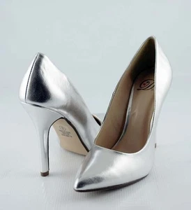 Silver Leatherette Awesome Sexy Height Pointy Pointed Toe Stilettos Heel Pumps - Picture 1 of 11