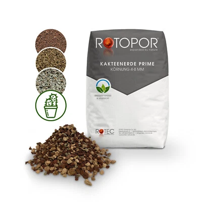 Rotopor Kakteenerde Prime Körnung 4-8 mm Bims Lava Zeolith Bonsai Sukkulenten - Bild 1 von 2