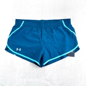 Under Armour UA Shorts Girls XL FLY BY 3" SHORT Teal Athletic Running Gym NEW - Picture 1 of 7