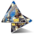 2 x Triangle Stickers  7.5cm - Offshore Oil & Gas Production  #21951