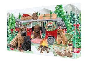 Peinture numérique personnalisée Noël Shar Pei Dog toile 0,75 pouces neuf avec étiquettes