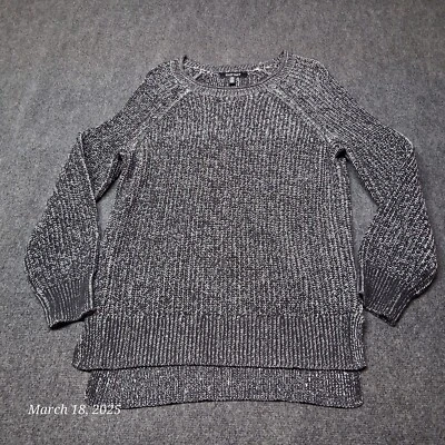 Suéter Ellen Tracy Mujer Talla Mediana Negro Mármol Manga Larga Cuello Barco Acogedor Foto 1 de 4