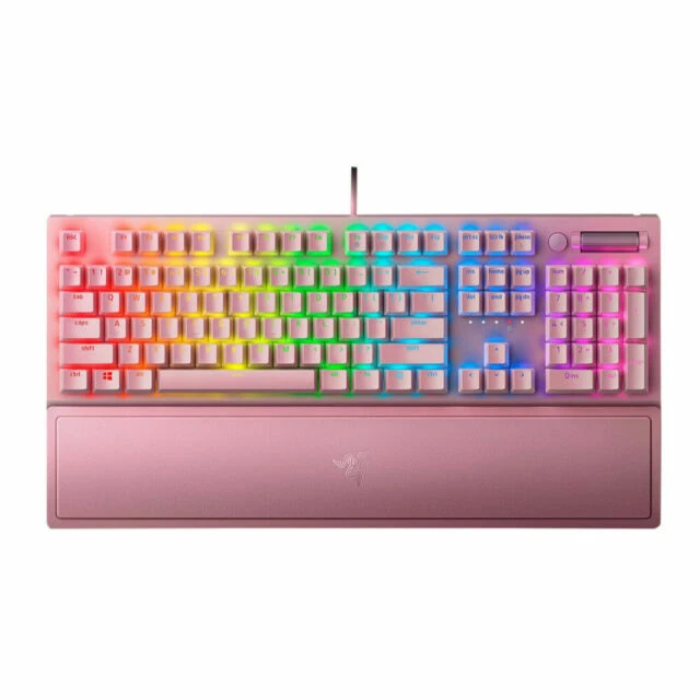 Razer BlackWidow V3 Mechanical Gaming Keyboard: Green Keyboard, Quartz Pink  - Image 1 of 1