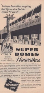 1953 Milwaukee Road: Super Domes Hiawathas, Giraffe Vintage Print Ad - Picture 1 of 1