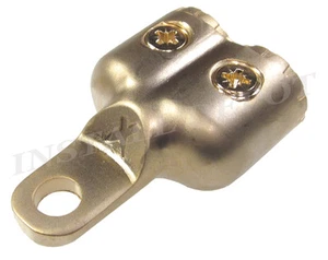 COMPETITION 0 OR 2 GAUGE GOLD DUAL RING TERMINAL AMP BATTERY POWER WIRE INSTALL - Picture 1 of 2