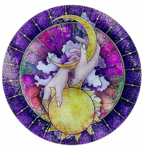 Night & Day Glass Chopping Board, Fantasy, Sun, Stars, Moon Luna, New Age Cosmic - Picture 1 of 4