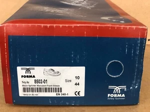 Forma Black Sprinter Safety Shoes Steel Toe Cap (Work Footwear) UK Size 10 - Picture 1 of 8
