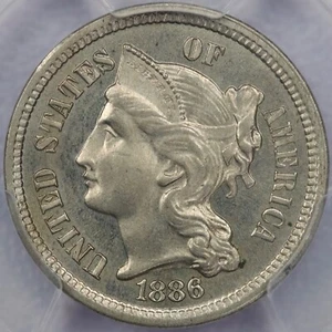 1886 Three Cent Nickel - PCGS PR 64 - Picture 1 of 5