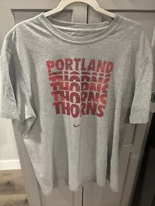 Portland Thorns T Shirt Unisex Size XL Heather Gray Red Nike Regular Fit - Picture 1 of 8