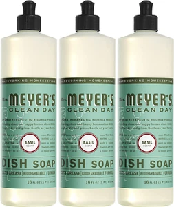 Mrs. Meyer's Clean Day Liquid Dish Soap, Biodegradable, Basil, 16 Oz - Pack of 3 - Picture 1 of 11