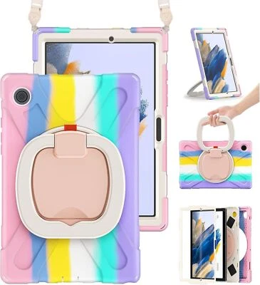 Shockproof Case for Samsung Galaxy Tab A8 10.5'' Rotating Handle Kickstand Cover - Image 1 of 4