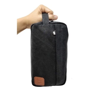 Marc Valery Reisetasche dunkelgrau Canvas Kosmetik Kulturbeutel wasserdichtes Futter - Bild 1 von 11