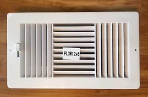 12 x 6 Inch 3-Way PLASTIC Wall/Ceiling AIR Vent - Picture 1 of 4