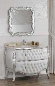 Meuble salle de bain cm 108 avec miroir Ramirez style Baroque Moderne bombé f...
