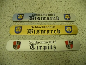 Kleines Namensschild für Modellständer  -  'Bismarck' oder 'Tirpitz' - Bild 1 von 5