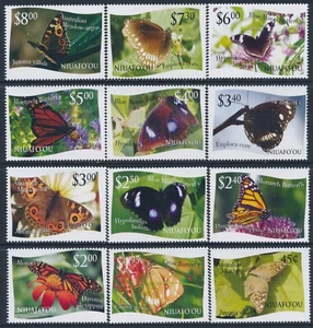 2012 TONGA: NIUAFO'OU BUTTERFLIES SET OF 12 FINE MINT MNH - Picture 1 of 3