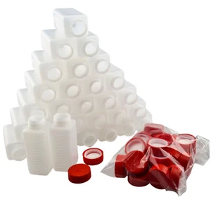 Flacone Quadrato HDPE 100ml Rigato Filettato 28 con Tappo Kisi (30 Pezzi) - Foto 1 di 2