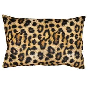 Cojín rectangular Leopard Spot Velvet XL. Diseño Big Cat, naranja/negro. 23x15" - Imagen 1 de 5