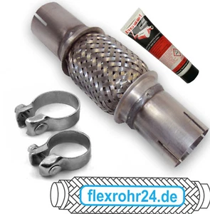 Flexrohr Flexstück Auspuff 60x150/260 mm ohne schweißen 2 Schellen Montagepaste - Picture 1 of 1