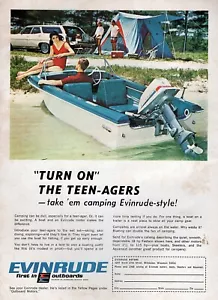 1968 Evinrude Outboard Motor "Turn On The Teenagers" Original Color Print Ad - Picture 1 of 1