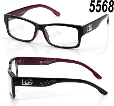 WB New Mens Womens Square Clear Lens Frame Eye Glasses Fashion Designer Black Nerd