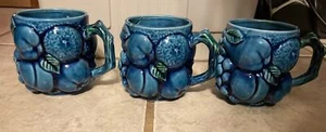 Lot Of 3 VINTAGE INARCO BLUE MOOD INDIGO COFFEE MUGS/CUPS #E-2615 - Picture 1 of 20