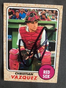 Boston Red Sox CHRISTIAN VAZQUEZ handsigniert 2017 Topps Heritage - Bild 1 von 1