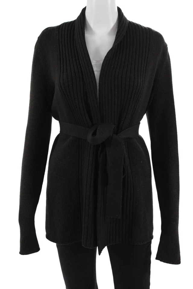 Elie Tahari, Women Cardigan Black 100% Merino Wool Long Sleeve Size S - Image 1 of 4