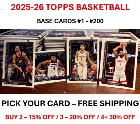 2025-26 Topps Basketball - BASE #1-200 PICK YOUR CARD - FREE SHIPPING - Image 1 of 1