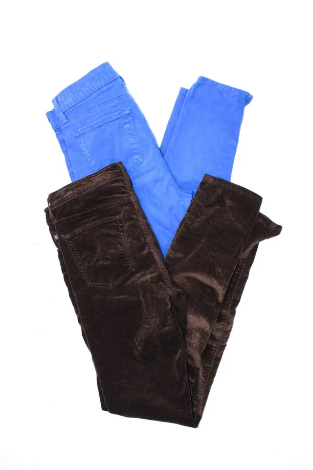 Pantalones de mezclilla AG Adriano Goldschmied marca J para mujer marrón pierna ajustada talla 28 27 lote 2 Foto 1 de 4