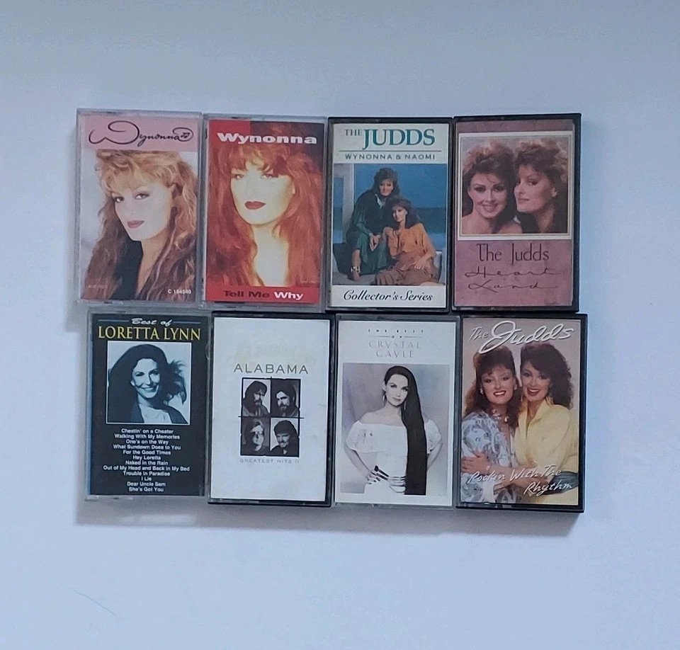 Vintage Country Music Cassette Tapes Lot Set Of 8 Judds Crystal Gayle Alabama - Image 1 of 1