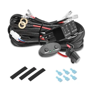 Dual Switch Relay Heavy Duty Wiring Harness Kit 2-WAY For LED Work Light Bar 12V - Picture 1 of 10