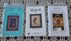 Vintage Kokopelli Applique Quilt Wall Hanging Pillow Pattern Lot Southwestern - Picture 1 of 7