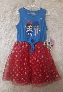 LOL Surprise Dress Patriotic Fourth of July Summer Sleeveless Girls Size S 6-6X - Picture 1 of 8