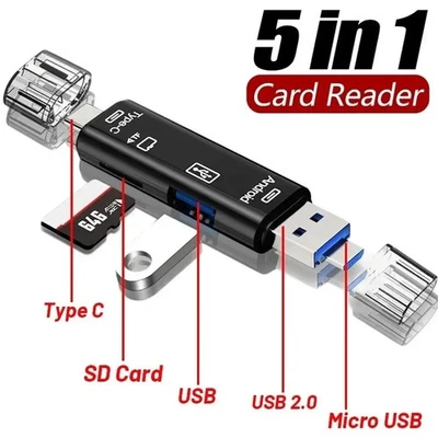 2 Pack Multifunction Memory reader USB 3.0, Type C, Micro USB, OTG Adapter SD/TF - Image 1 of 4