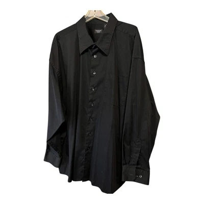 Bruno B Sueded Microfiber 4XB Black Button Shirt Long Sleeve Big&Tall - Image 1 of 4